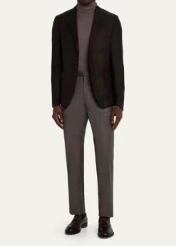 ZEGNAMen's Cashmere and Silk Tonal Plaid Sport Coat