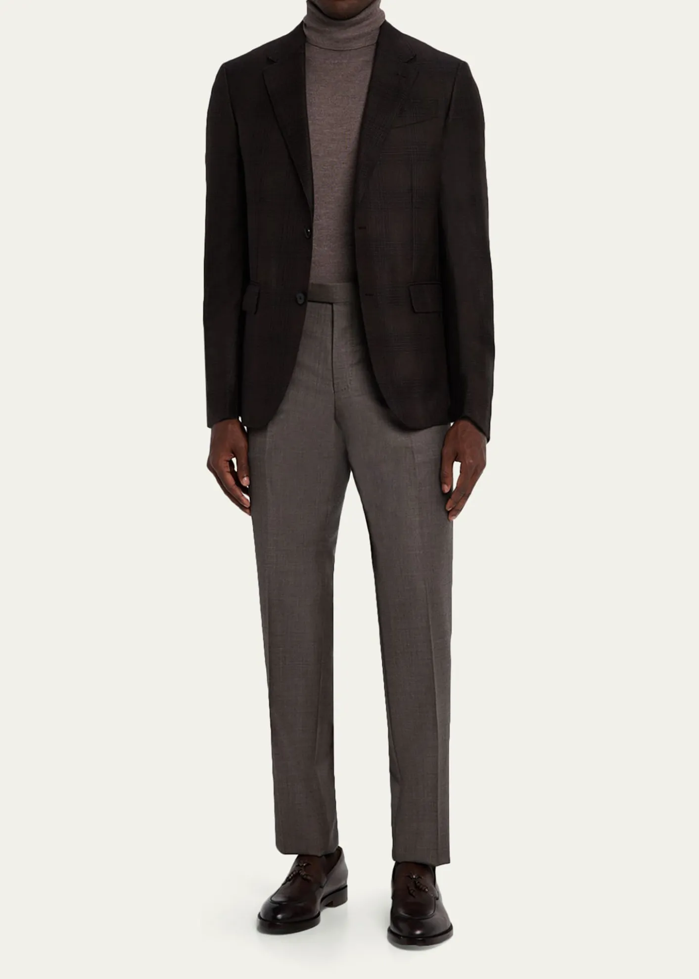 ZEGNAMen's Cashmere and Silk Tonal Plaid Sport Coat