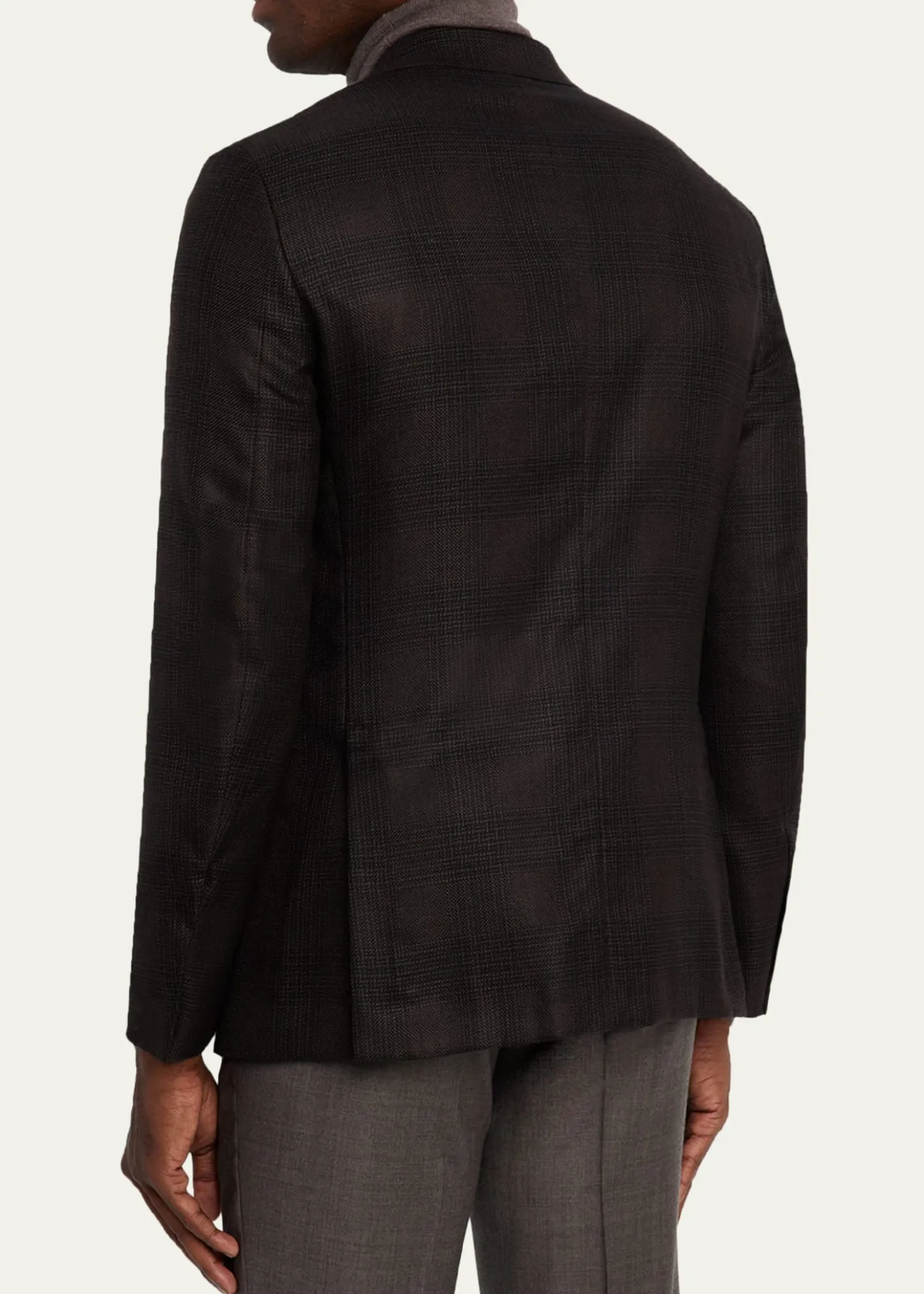 ZEGNAMen's Cashmere and Silk Tonal Plaid Sport Coat