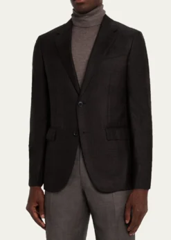 ZEGNAMen's Cashmere and Silk Tonal Plaid Sport Coat