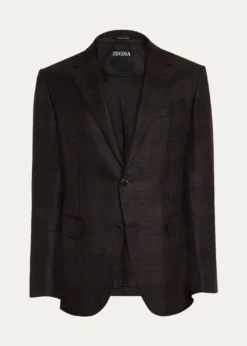 ZEGNAMen's Cashmere and Silk Tonal Plaid Sport Coat