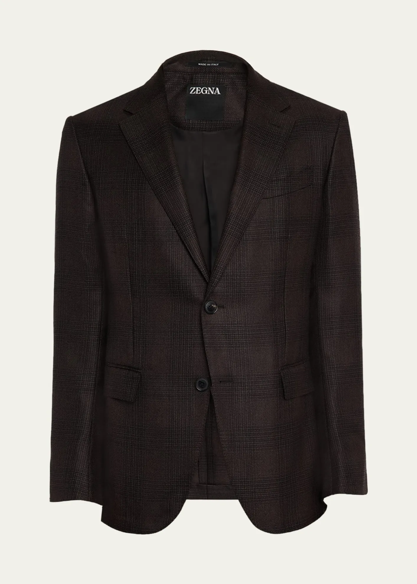 ZEGNAMen's Cashmere and Silk Tonal Plaid Sport Coat