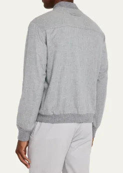 ZEGNAMen's Cashmere Concealed-Zip Blouson Jacket