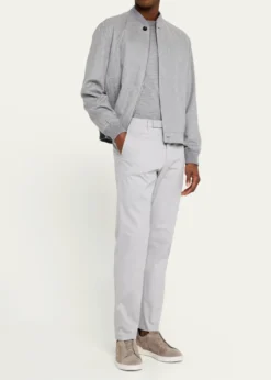 ZEGNAMen's Cashmere Concealed-Zip Blouson Jacket