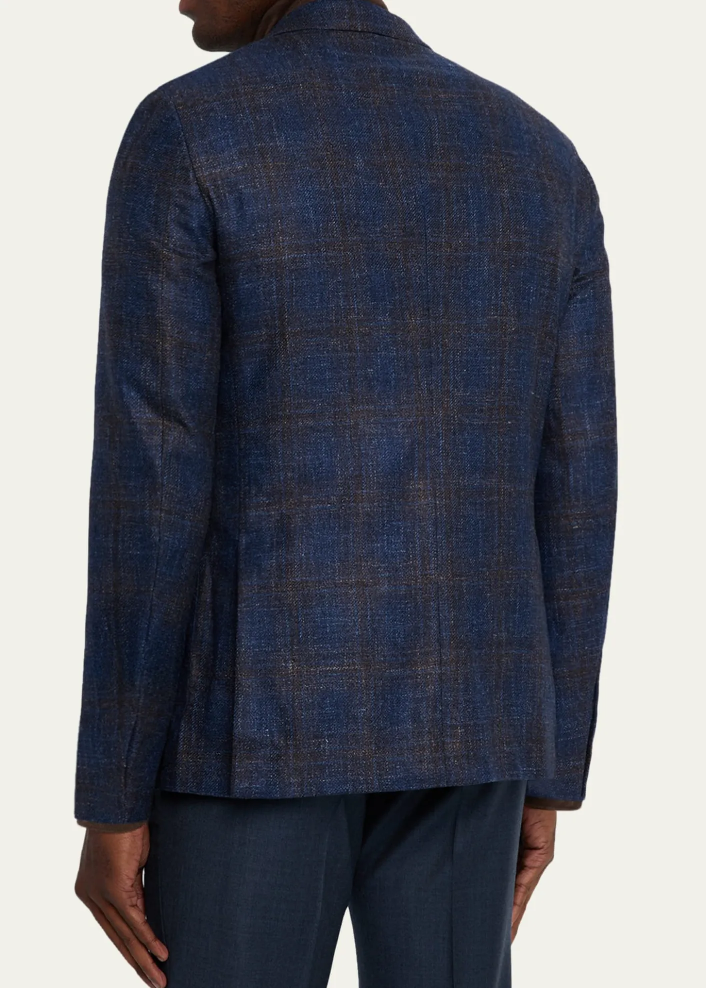 ZEGNAMen's Check Woven Patch-Pocket Sport Coat
