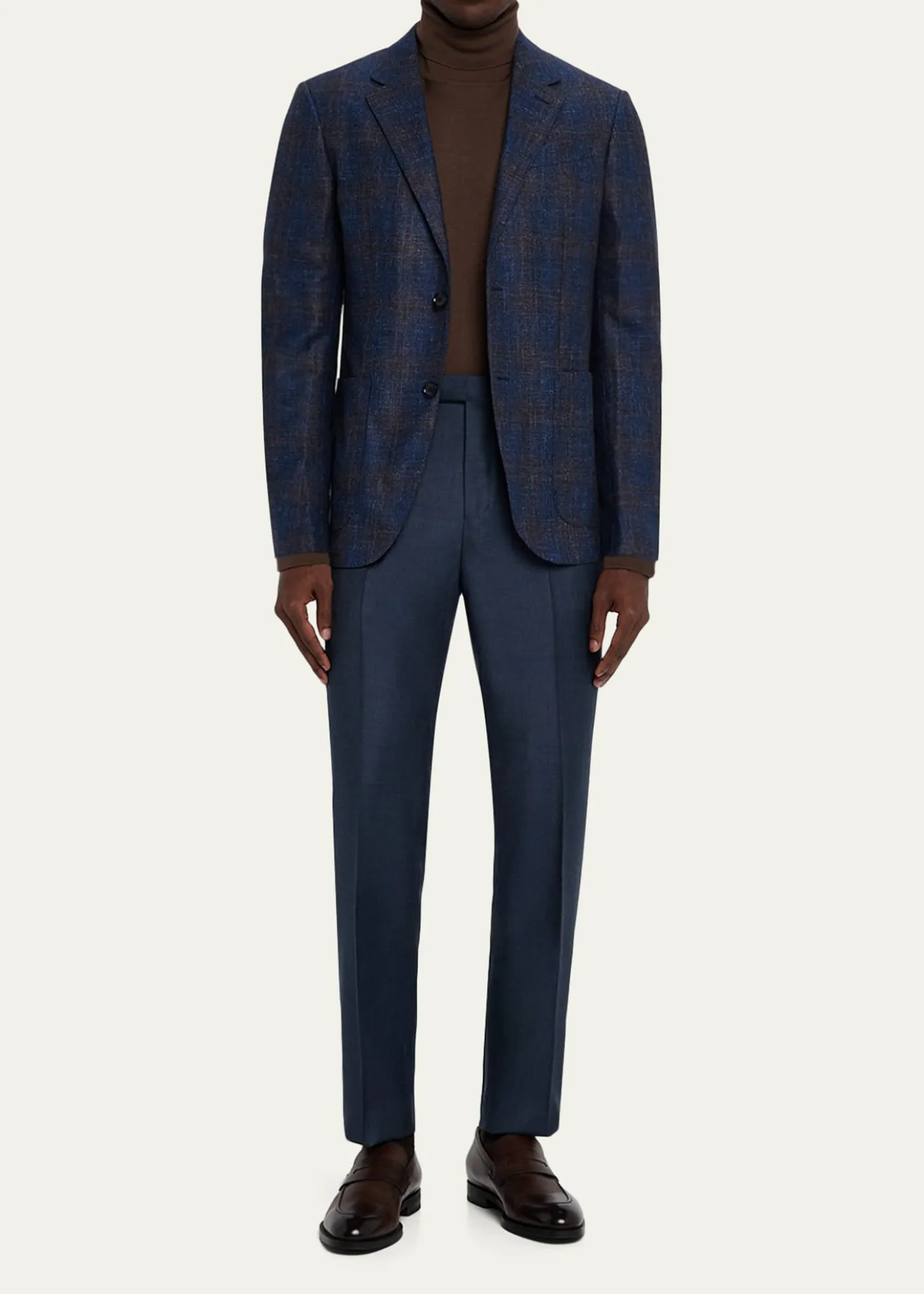 ZEGNAMen's Check Woven Patch-Pocket Sport Coat