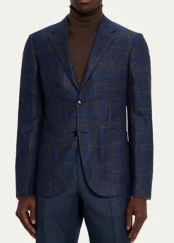 ZEGNAMen's Check Woven Patch-Pocket Sport Coat