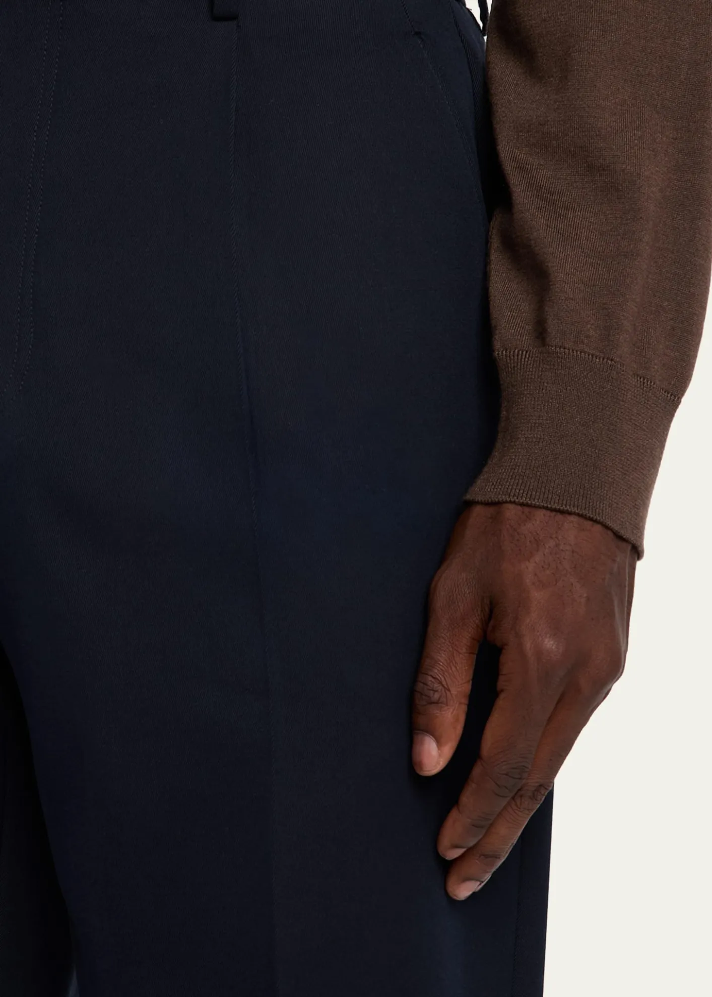 ZEGNAMen's Cotton and Wool Single-Pleated Pants