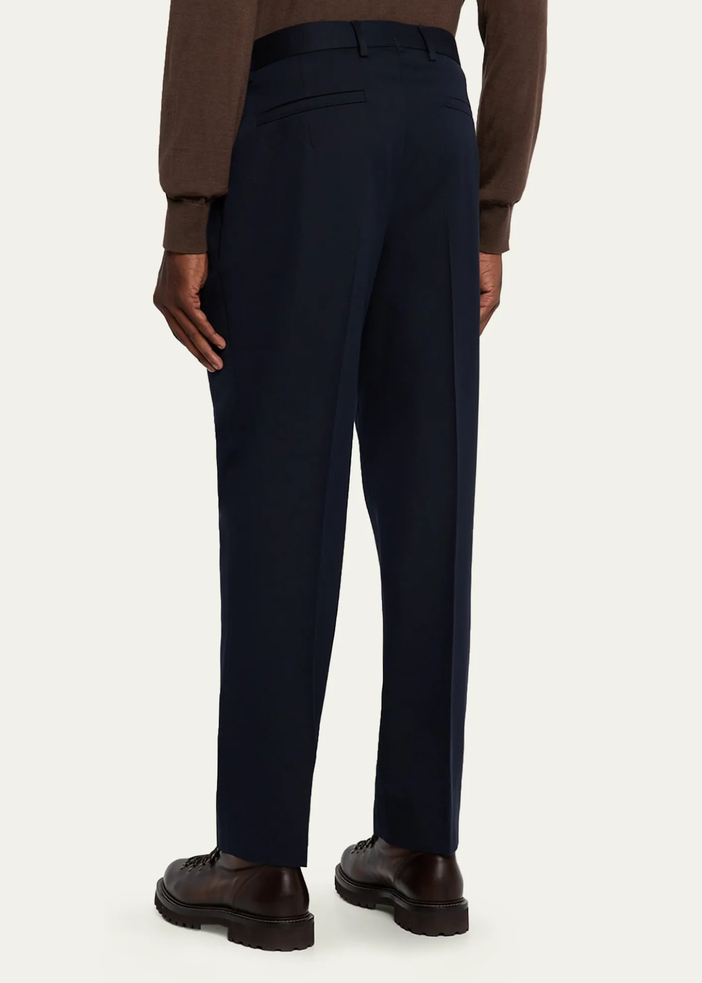ZEGNAMen's Cotton and Wool Single-Pleated Pants