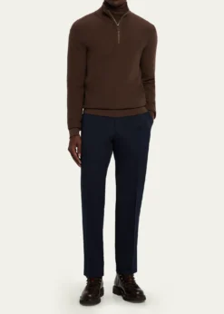 ZEGNAMen's Cotton and Wool Single-Pleated Pants