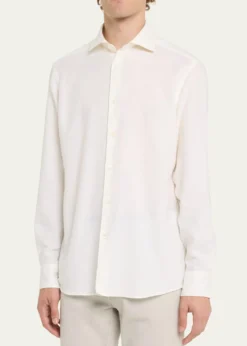 ZEGNAMen's Cotton-Cashmere Cashco Sport Shirt