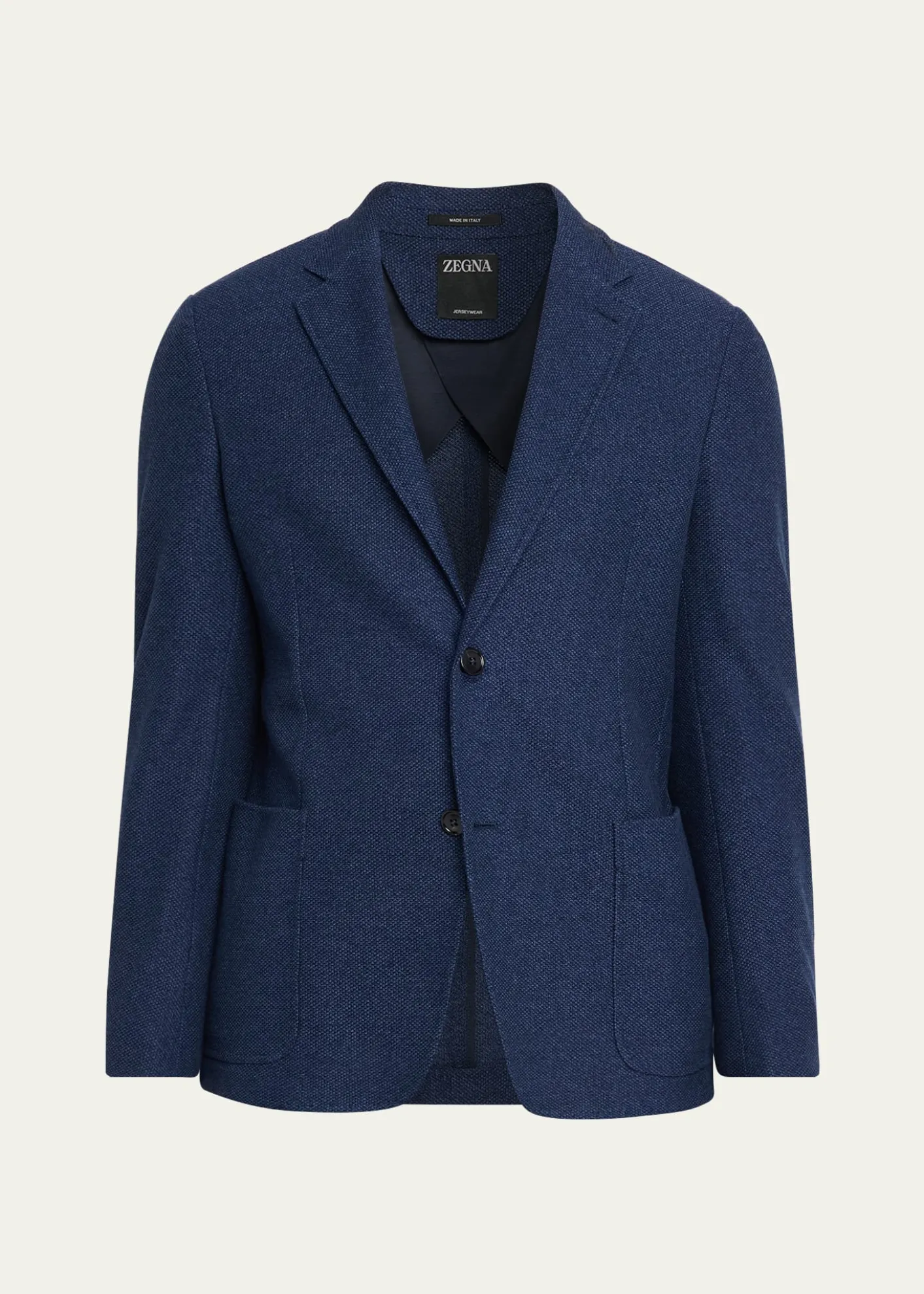 ZEGNAMen's Cotton Jerseywear Patch-Pocket Blazer