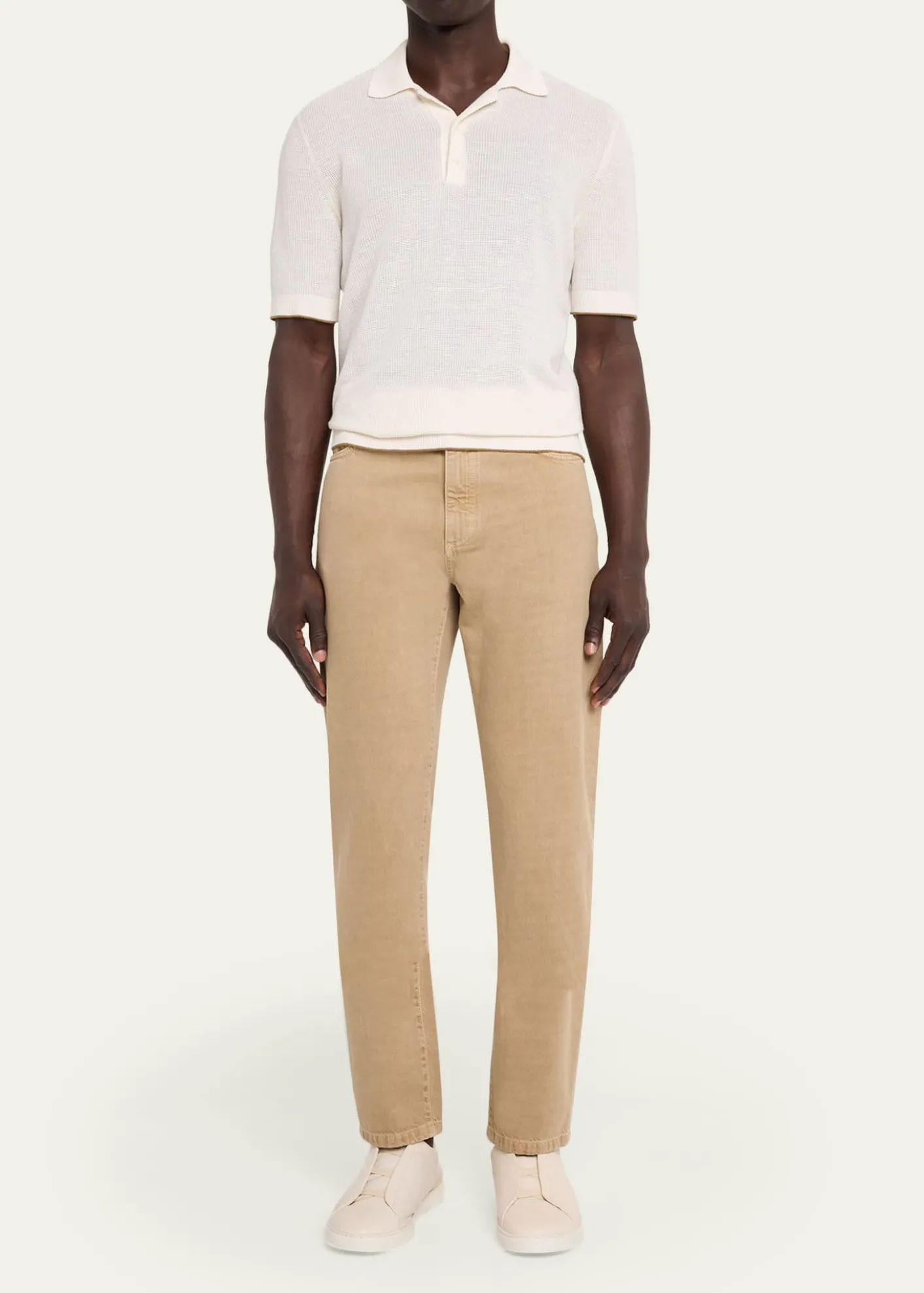 ZEGNAMen's Cotton Roccia Slim Five-Pockets Pants