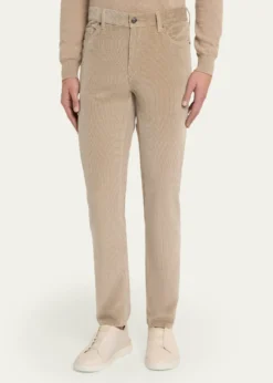 ZEGNAMen's Dark Gray Corduroy Straight-Leg Jeans