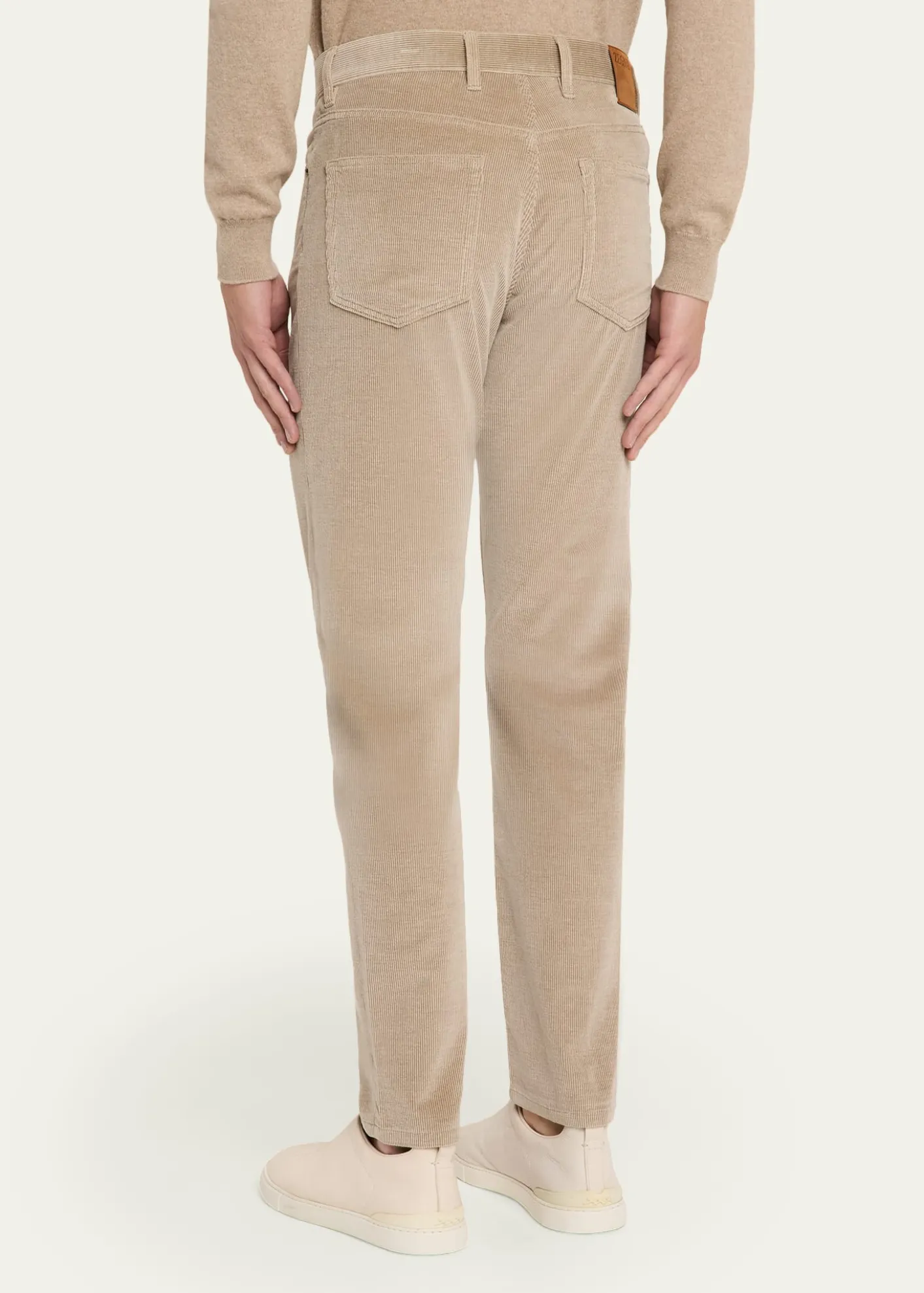ZEGNAMen's Dark Gray Corduroy Straight-Leg Jeans