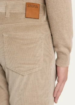 ZEGNAMen's Dark Gray Corduroy Straight-Leg Jeans