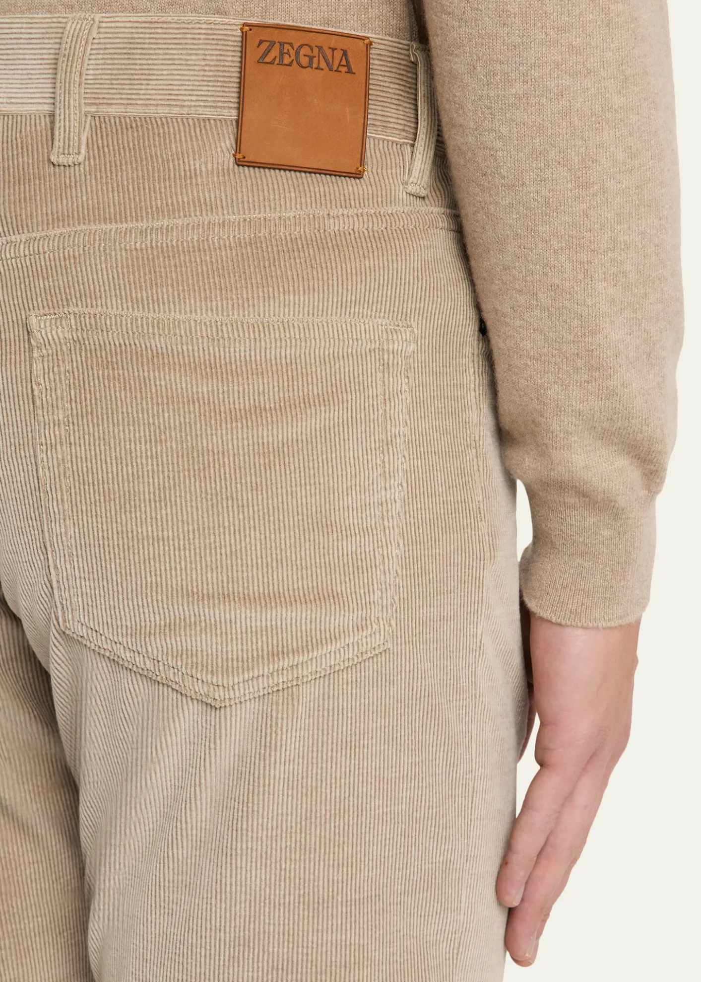 ZEGNAMen's Dark Gray Corduroy Straight-Leg Jeans