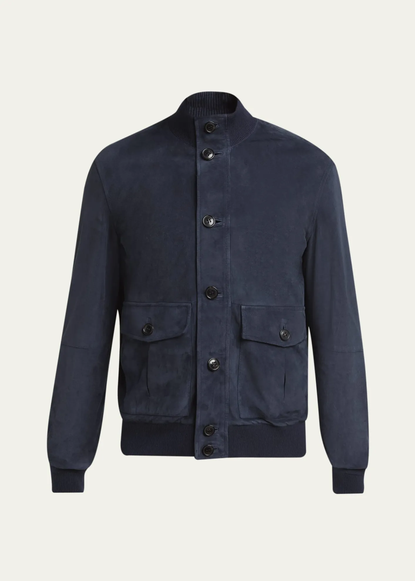 ZEGNAMen's Dark Indigo Blue Suede Blouson