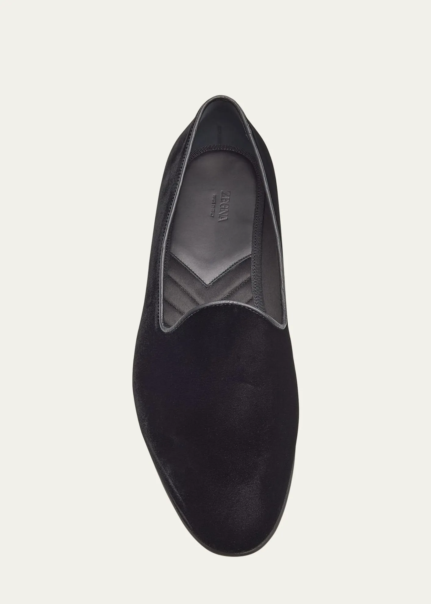 ZEGNAMen's Gala Textile Leather-Trim Loafers
