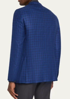 ZEGNAMen's Gingham Check Single-Breasted Sport Coat
