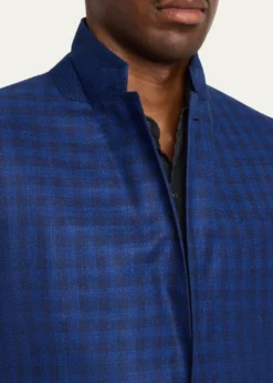 ZEGNAMen's Gingham Check Single-Breasted Sport Coat