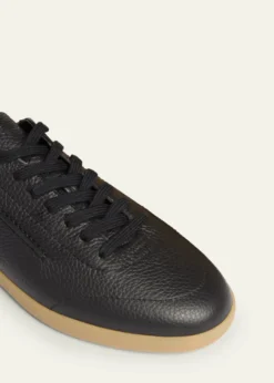 ZEGNAMen's 232 Grained Leather Low-Top Sneakers