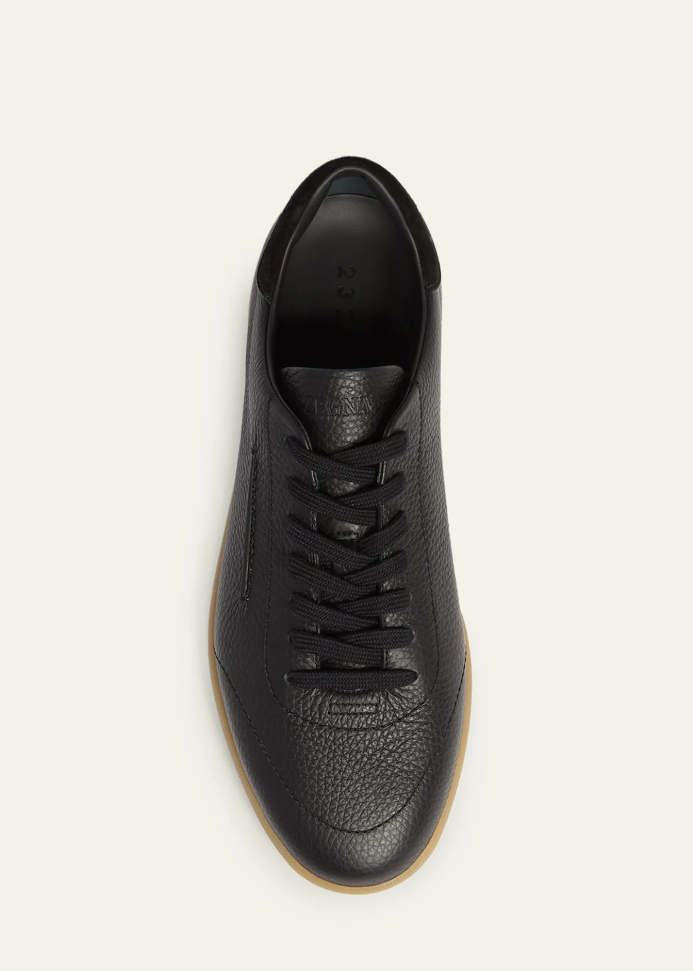 ZEGNAMen's 232 Grained Leather Low-Top Sneakers
