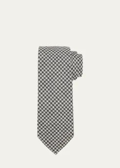 ZEGNAMen's Houndstooth Wool and Silk Tie