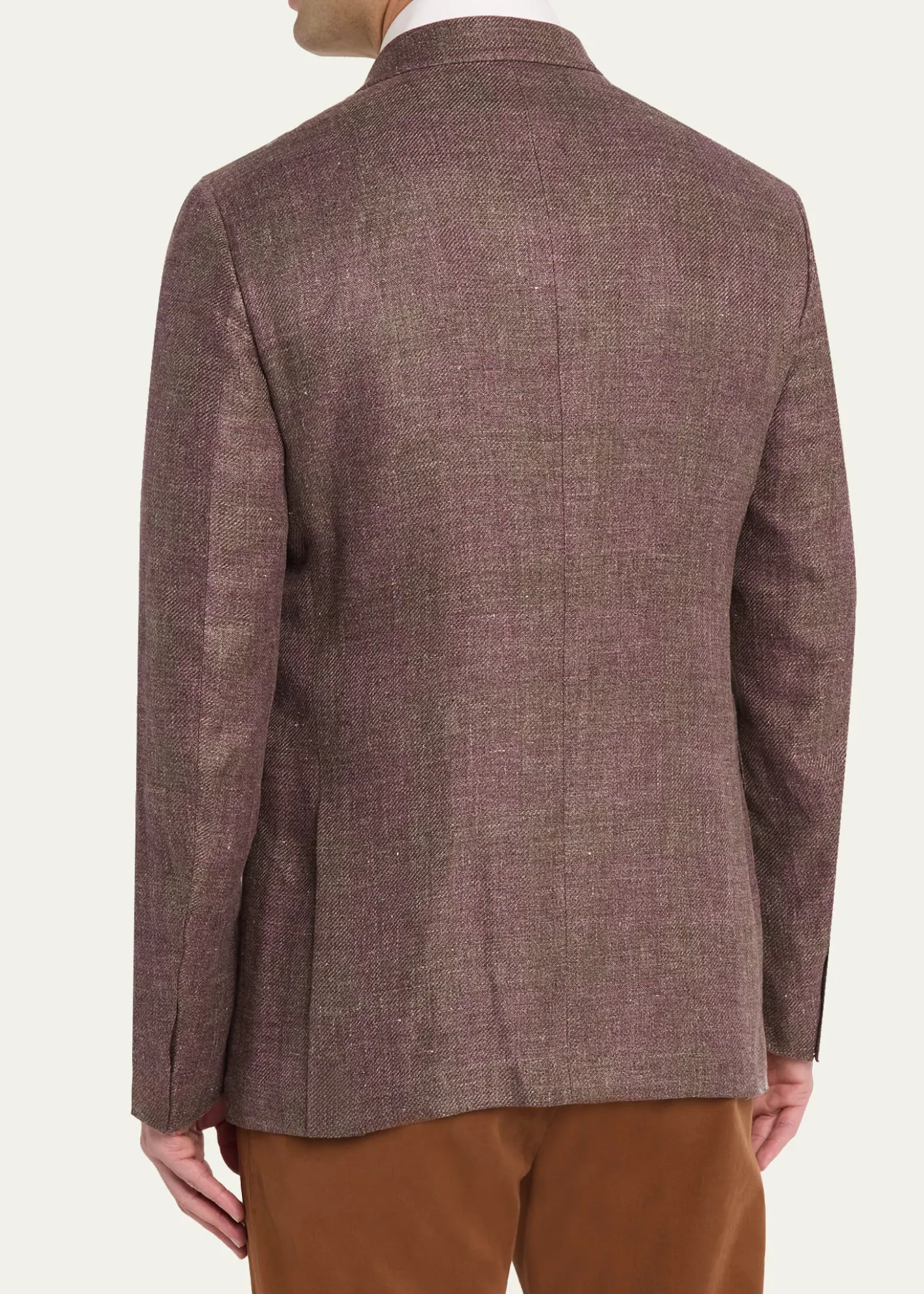 ZEGNAMen's Linen-Blend Grid Check Single-Breasted Sport Coat