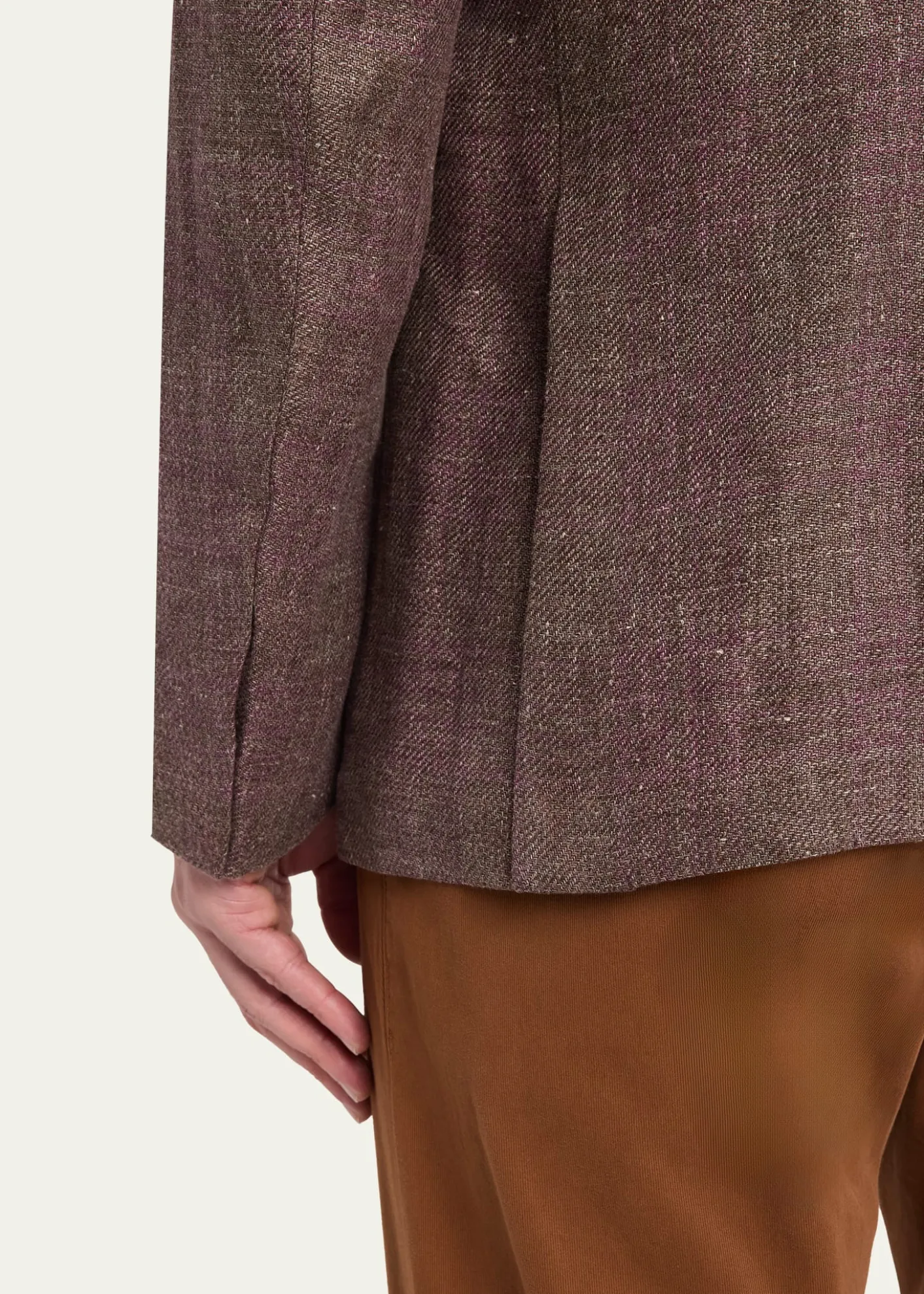 ZEGNAMen's Linen-Blend Grid Check Single-Breasted Sport Coat
