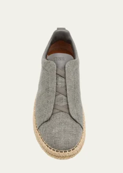 ZEGNAMen's Linen-Blend Triple Stitch Espadrilles