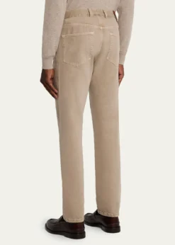 ZEGNAMen's Marble-Effect Slim Five-Pocket Pants
