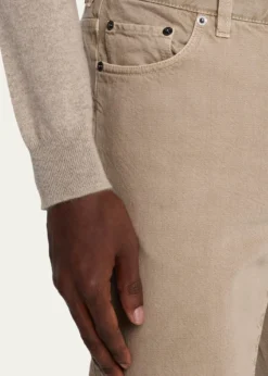 ZEGNAMen's Marble-Effect Slim Five-Pocket Pants