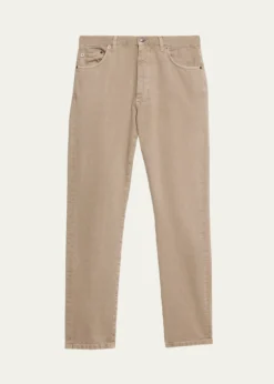 ZEGNAMen's Marble-Effect Slim Five-Pocket Pants