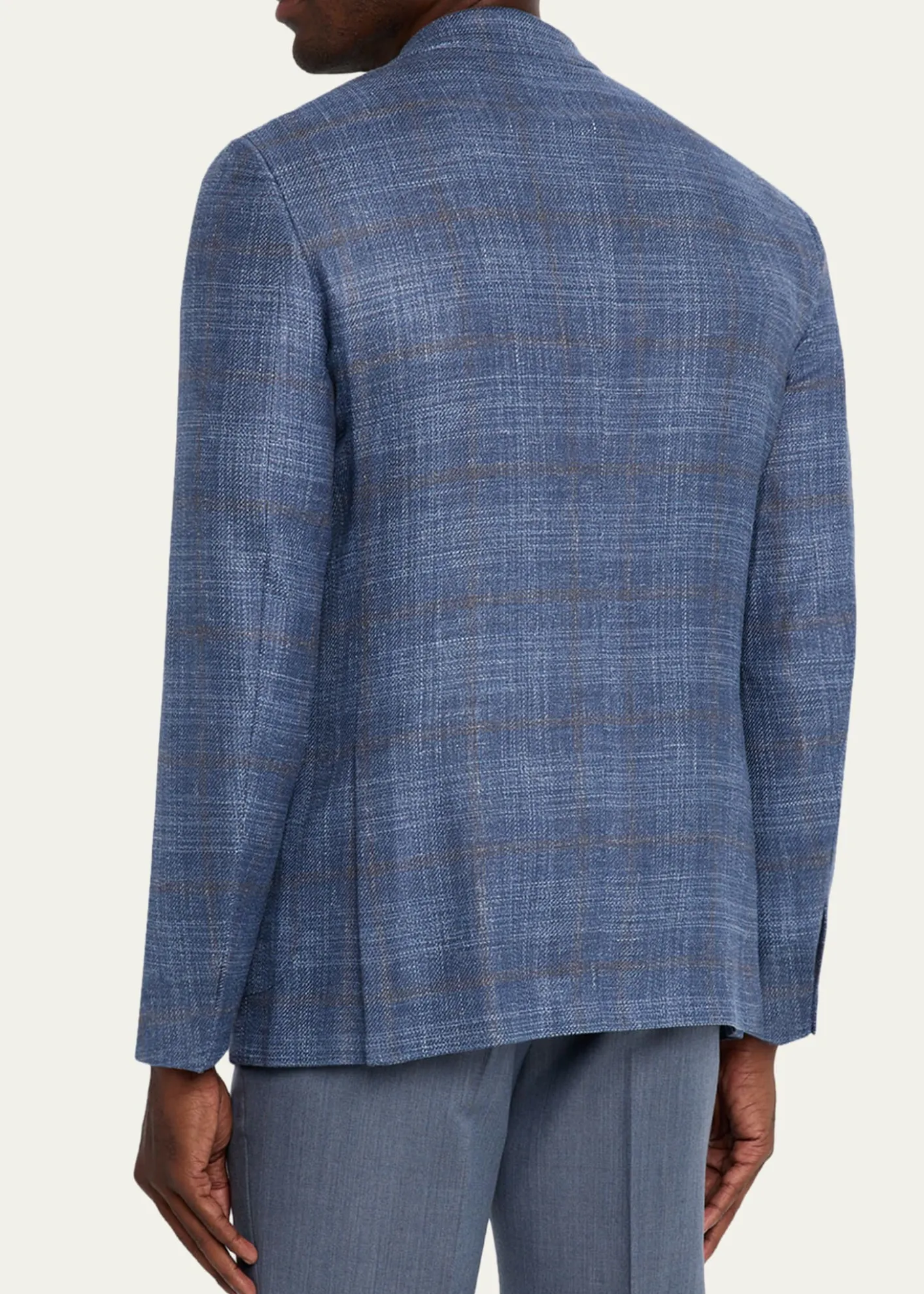 ZEGNAMen's Melange Windowpane Winter Crossover Sport Coat