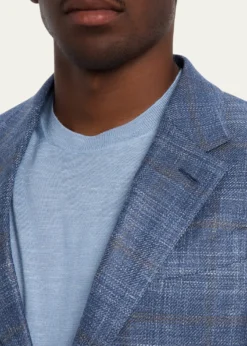 ZEGNAMen's Melange Windowpane Winter Crossover Sport Coat