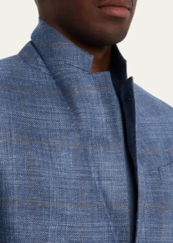 ZEGNAMen's Melange Windowpane Winter Crossover Sport Coat