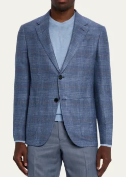 ZEGNAMen's Melange Windowpane Winter Crossover Sport Coat
