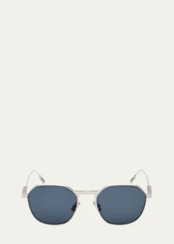 ZEGNAMen's Metal Round Sunglasses