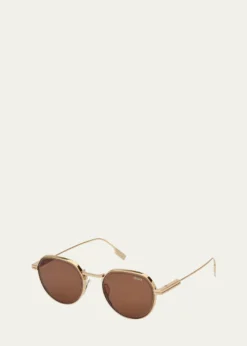 ZEGNAMen's Metal Round Sunglasses
