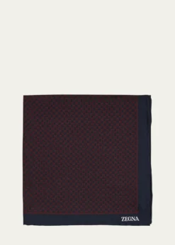 ZEGNAMen's Mini Geometric Silk Pocket Square
