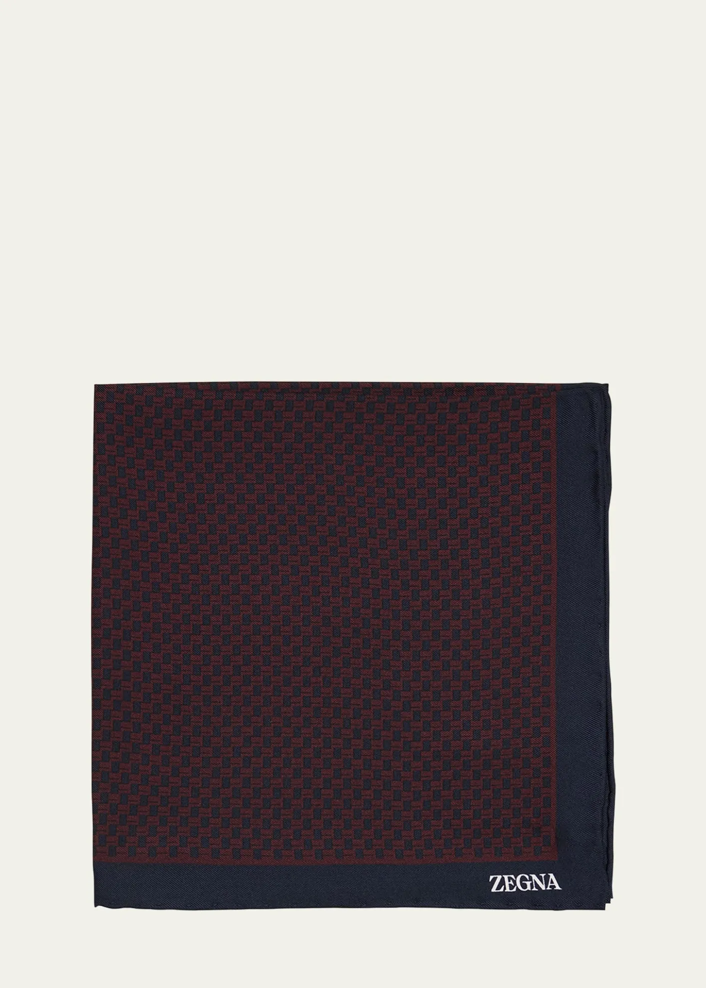 ZEGNAMen's Mini Geometric Silk Pocket Square