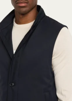 ZEGNAMen's Motorin Stand Collar Button-Front Vest