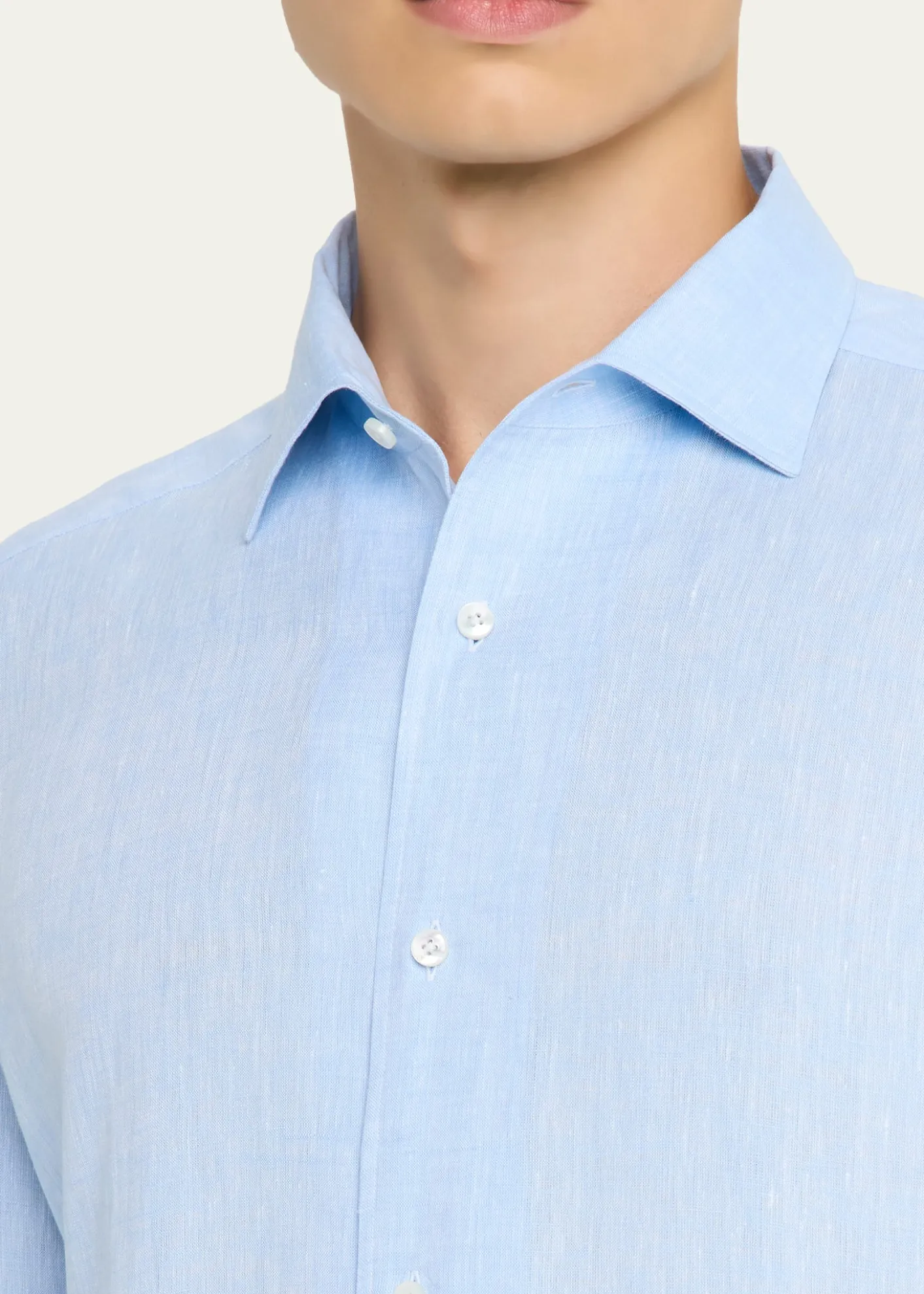 ZEGNAMen's Oasi Lino Casual Button-Down Shirt