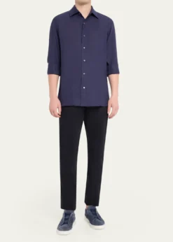 ZEGNAMen's Oasi Lino Linen Button-Down Shirt