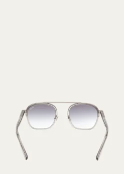 ZEGNAMen's Orizzonte I Geometric Acetate and Metal Sunglasses