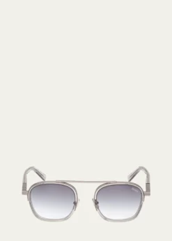 ZEGNAMen's Orizzonte I Geometric Acetate and Metal Sunglasses