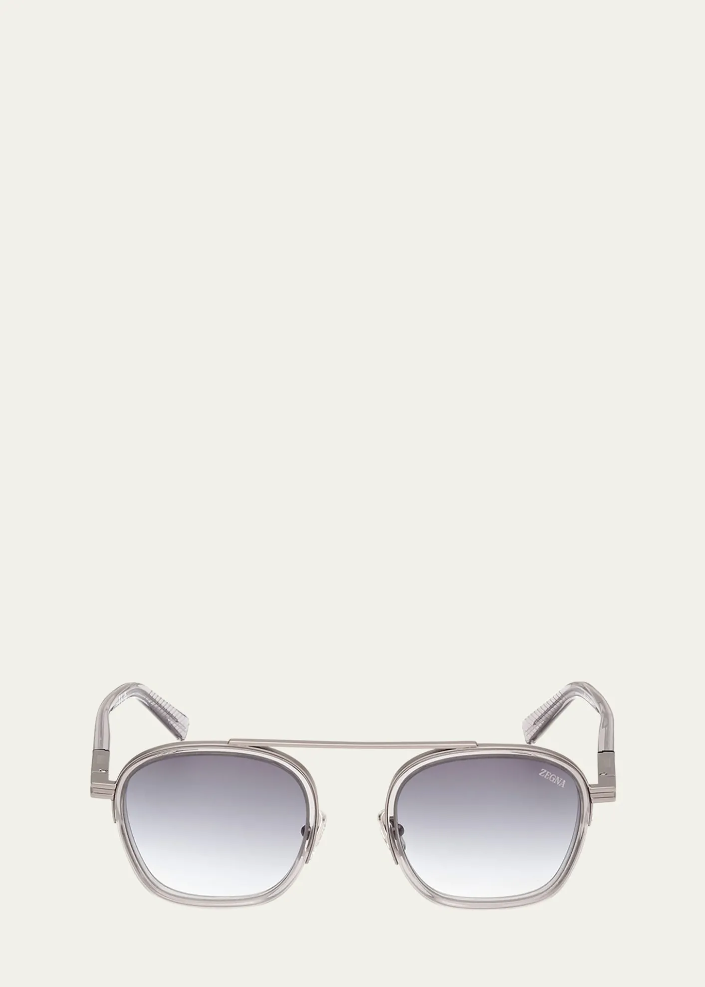 ZEGNAMen's Orizzonte I Geometric Acetate and Metal Sunglasses
