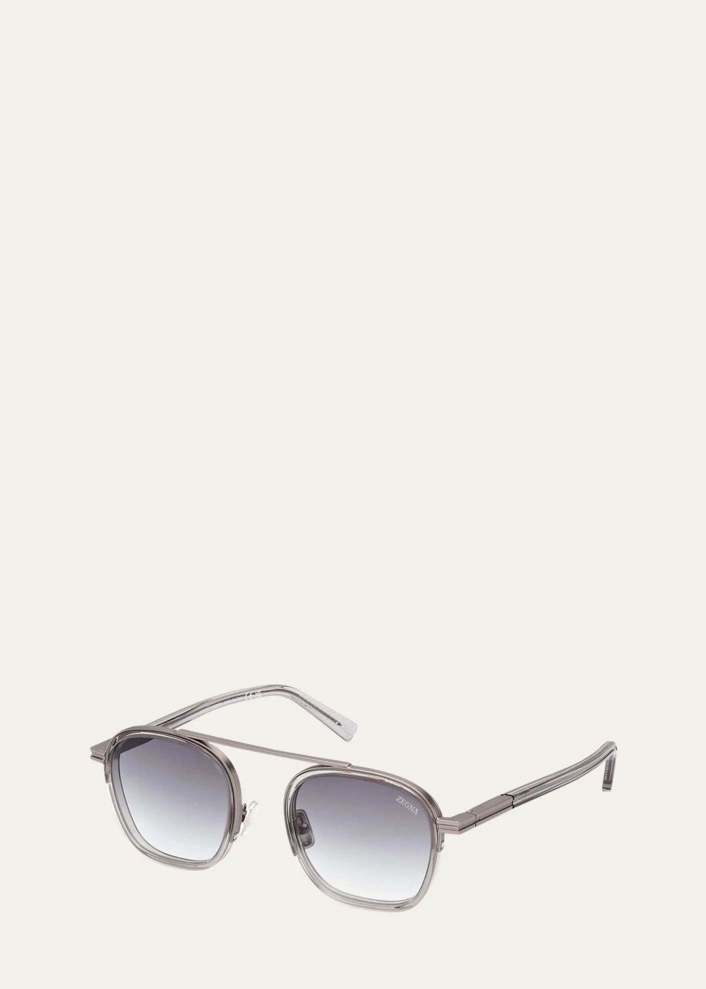 ZEGNAMen's Orizzonte I Geometric Acetate and Metal Sunglasses