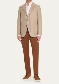 ZEGNAMen's Patch-Pocket Melange Single-Breasted Sport Coat